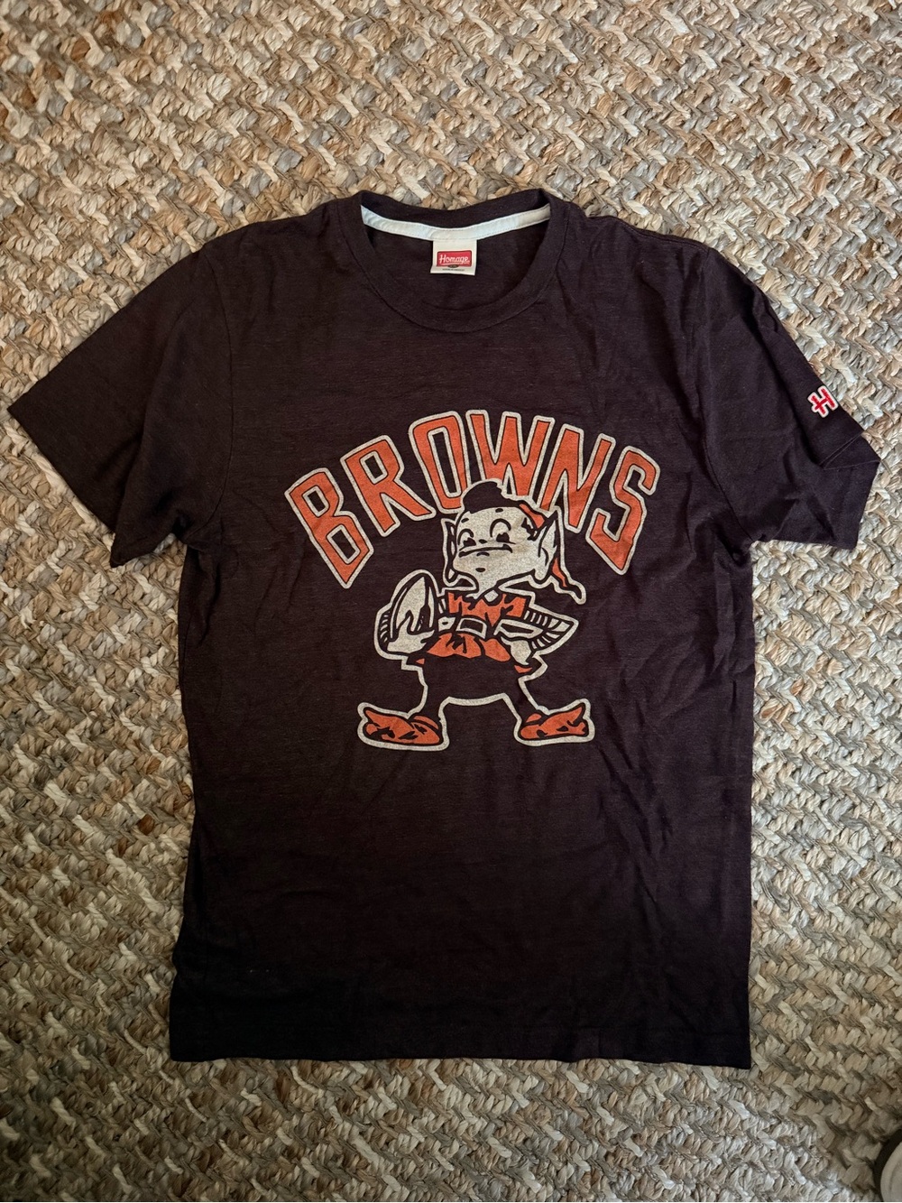 Homage NFL Cleveland Browns unisex Heather Brown Tee size ADULT XS